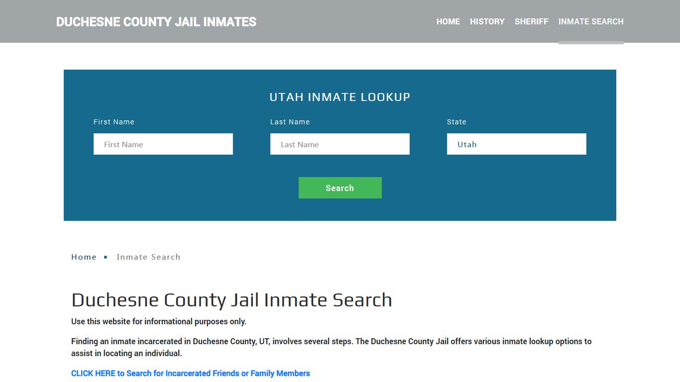 Duchesne County, UT Detainee Lookup