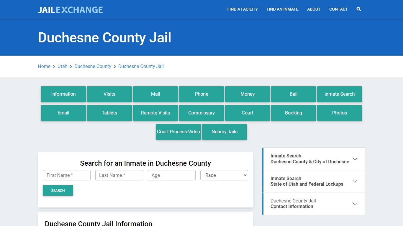 Duchesne County Jail Roster Lookup, UT, Inmate Search