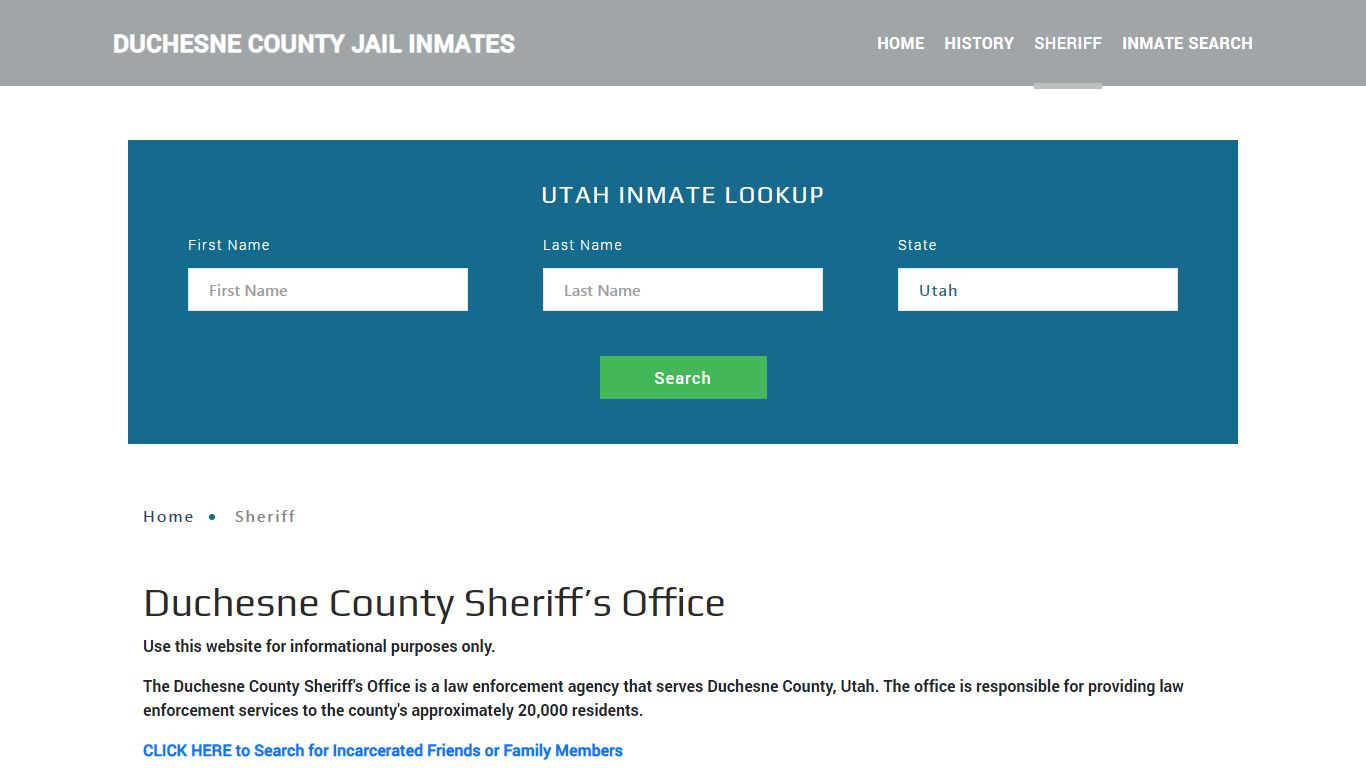 Duchesne County Sheriff, UT Arrest Warrant Lookup